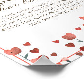 Cherry and Heart Hoe groot Belly Baby shower spel Poster (Hoek)