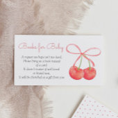 Cherry and Pink Ribbon Baby shower Boeken voor Bab Informatiekaartje