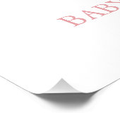 Cherry and Pink Ribbon Baby shower Welkomstbord Foto Afdruk (Hoek)