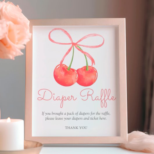 Cherry and Pink Ribbon Luier Raffle Poster