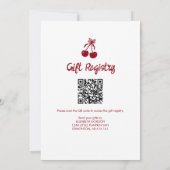 Cherry Baby Shower 2-sided QR Code Registry Sweet Kaart (Achterkant)