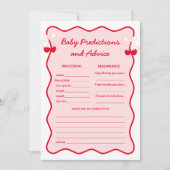 Cherry Baby Shower Babies Predictions and Advice Kaart (Voorkant)