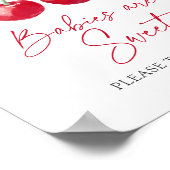 Cherry Baby shower Baby's zijn Sweet Dessert Sign Poster (Hoek)