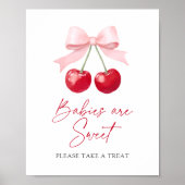 Cherry Baby shower Baby's zijn Sweet Dessert Sign Poster (Voorkant)
