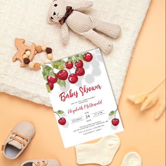 Cherry Baby shower | Berry Sweet Baby groen Kaart