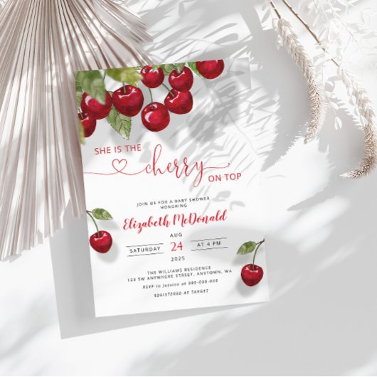 Cherry Baby shower | Berry Sweet Baby Kaart