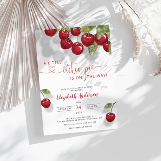 Cherry Baby shower | Berry Sweet Baby Kaart