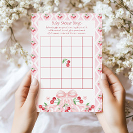 Cherry Baby shower Bingo Game Kaart