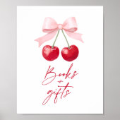 Cherry Baby shower Boeken en Geschenken Teken Poster (Voorkant)
