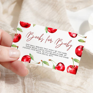 Cherry Baby shower boeken voor Baby Informatiekaartje