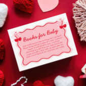 Cherry Baby shower Book Request Informatiekaartje
