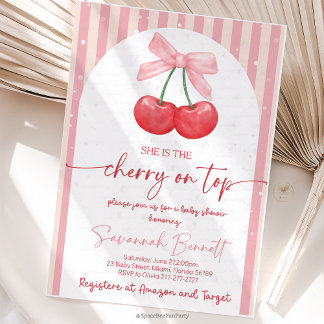 Cherry Baby Shower Cherry on Top Kaart