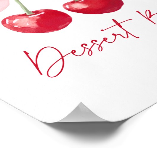 Cherry Baby shower Dessert Bar Sign Poster (Hoek)