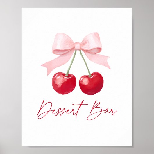 Cherry Baby shower Dessert Bar Sign Poster (Voorkant)
