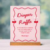 Cherry Baby Shower Diaper Raffle Acryl Bord (Neutraal)