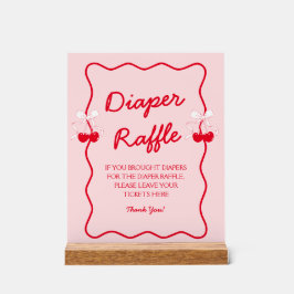 Cherry Baby Shower Diaper Raffle Acryl Bord