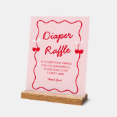Cherry Baby Shower Diaper Raffle Acryl Bord (Hoek)