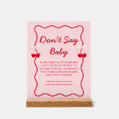 Cherry Baby shower Don't Say Baby Game Acryl Bord (Voorkant)