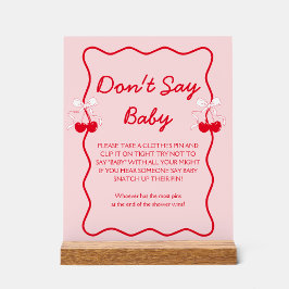 Cherry Baby shower Don't Say Baby Game Acryl Bord