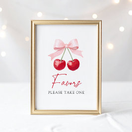Cherry Baby shower Favors Sign Poster