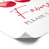 Cherry Baby shower Favors Sign Poster (Hoek)