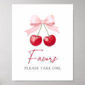 Cherry Baby shower Favors Sign Poster (Voorkant)