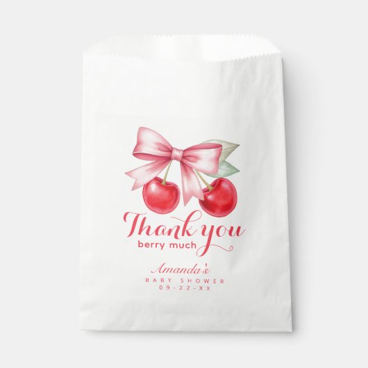 Cherry Baby shower gunstzak – Bedankt Design Bedankzakje (Voorkant)