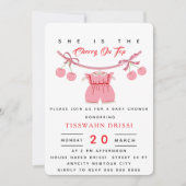 Cherry Baby shower Invitation Cherry op de top Uit Save The Date (Voorkant)