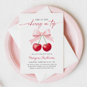 Cherry Baby shower Invitation Kaart