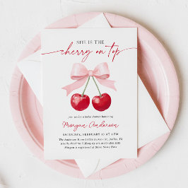 Cherry Baby shower Invitation Kaart