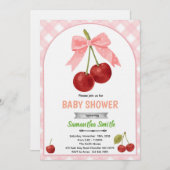 Cherry baby shower invitation   kaart (Voorkant / Achterkant)