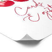 Cherry Baby shower Kaarten en geschenken teken Poster (Hoek)