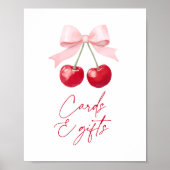 Cherry Baby shower Kaarten en geschenken teken Poster (Voorkant)