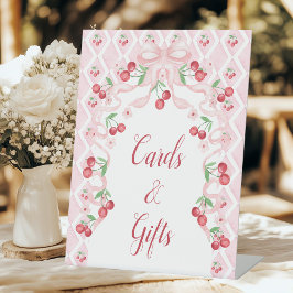 Cherry Baby shower Kaarten & geschenken Reclamebord Met Voetstuk