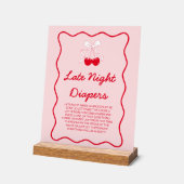 Cherry Baby shower Late Night Luiers Game Acryl Bord (Hoek)