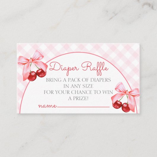 Cherry Baby shower Luier Raffle Enclosure Kaart (Voorkant)