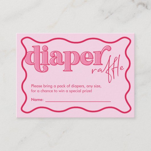 Cherry Baby shower Luier Raffle Enclosure Kaart (Voorkant)