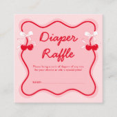 Cherry Baby shower Luier Raffle Informatiekaartje (Voorkant)