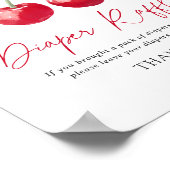 Cherry Baby shower Luier Raffle Sign Poster (Hoek)