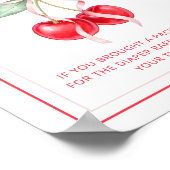 Cherry Baby shower Luier Raffle Sign Poster (Hoek)