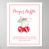 Cherry Baby shower Luier Raffle Sign Poster (Voorkant)