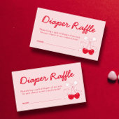 Cherry Baby shower Luier Raffle Ticket Informatiekaartje