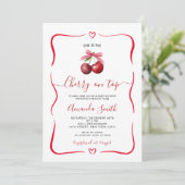 Cherry Baby shower op de top Kaart (Staand voorkant)