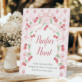 Cherry Baby shower Pacifier Hunt Reclamebord Met Voetstuk