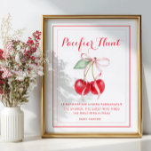 Cherry Baby shower Pacifier Hunt Spelbord Poster