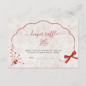 Cherry Baby shower Pink Bow Luier Raffle Informatiekaartje (Voorkant)