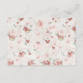 Cherry Baby shower Pink Bow Luier Raffle Informatiekaartje (Achterkant)