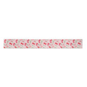 Cherry Baby shower Ribbon - Roze Parels & Bogen Satijnen Lint (Voorkant)