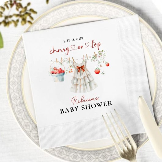 Cherry Baby shower servetten - Elegante Waterverf