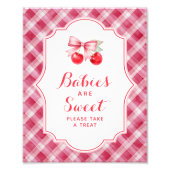 Cherry Baby shower Sign - Baby's zijn zoet Foto Afdruk (Voorkant)